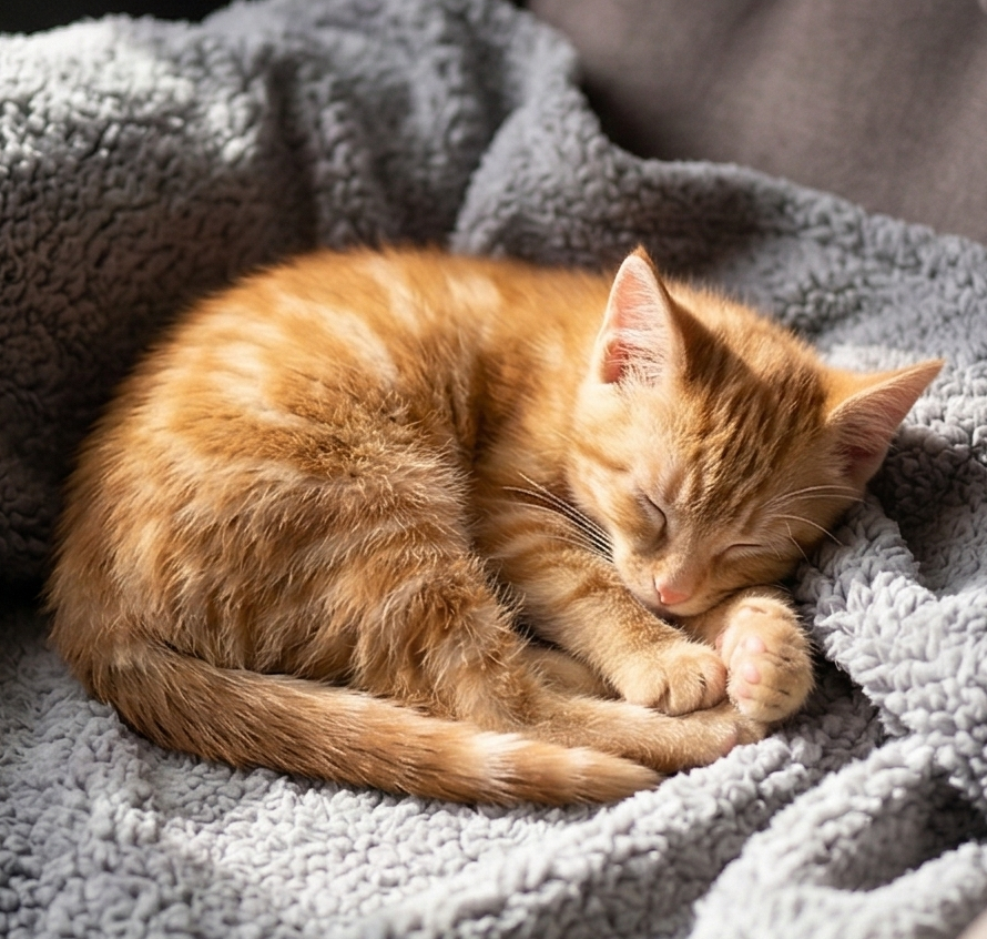 Sleeping ginger cat