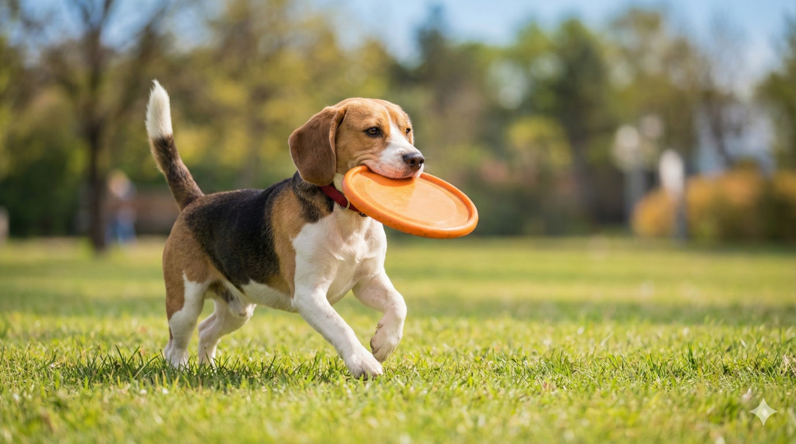 Beagle with frisbee